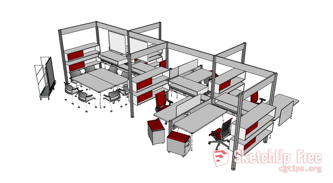 119 Office Furniture Sketchup Model Free Download
