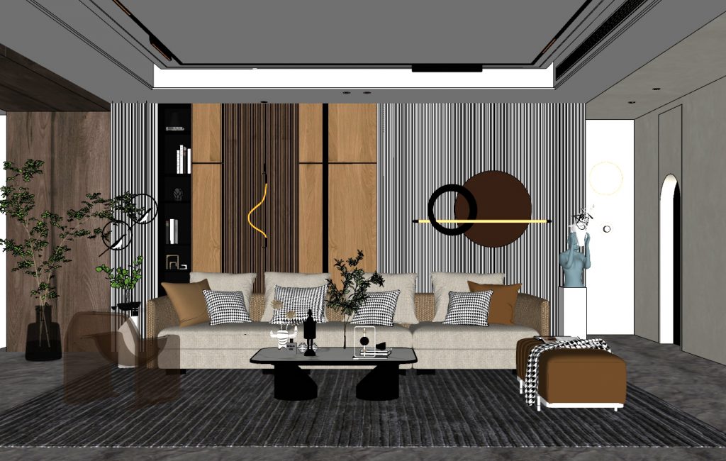 4202 Interior Livingroom Scene Sketchup Model Free Download