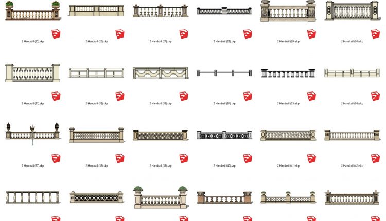 4408 Handrail Sketchup Model Free Download