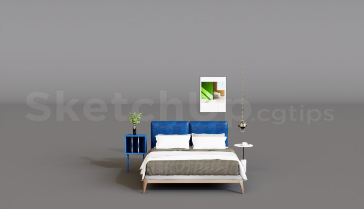 4718 Bed Sketchup Model Free Download (2)