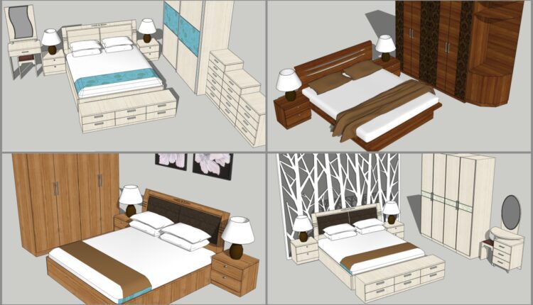 4932 Bed Sketchup Model Free, How To Build A Wooden Full Bed Frame In Sketchup