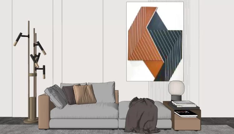 6096 SoFa Sketchup Model Free Download