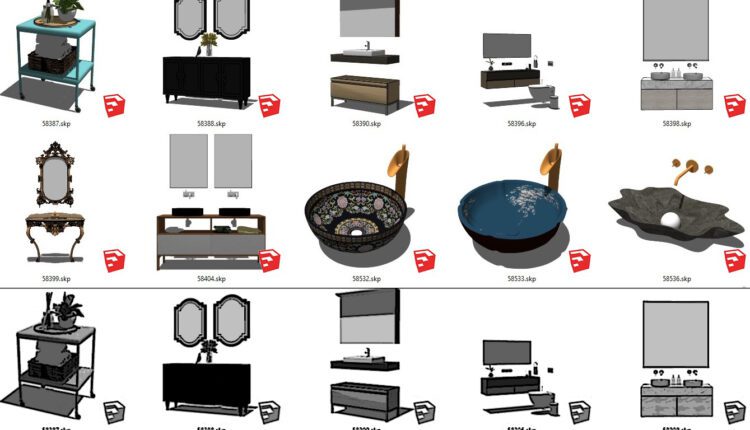 6107 Wash Basin Sketchup Model Free Download