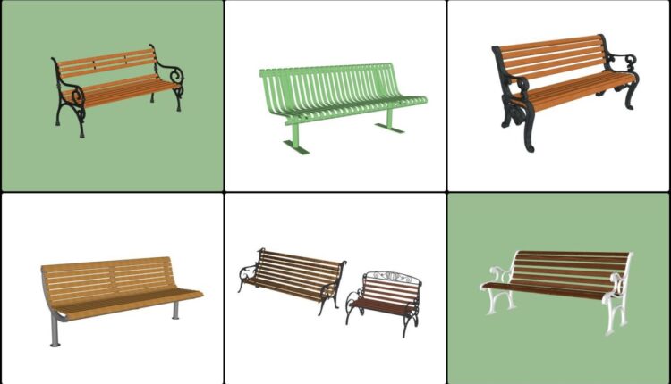 6384. Download Free Sketchup Bench Models (7) - Sketchup Models For ...