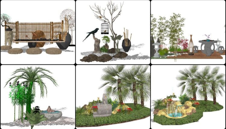 6452. Free Sketchup Garden Landscape Models Download - Sketchup Models ...