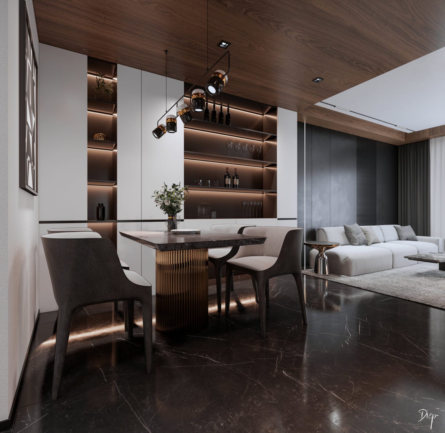 7030. Sketchup Apartment Interior Model Download by Nguyen Duy Diep