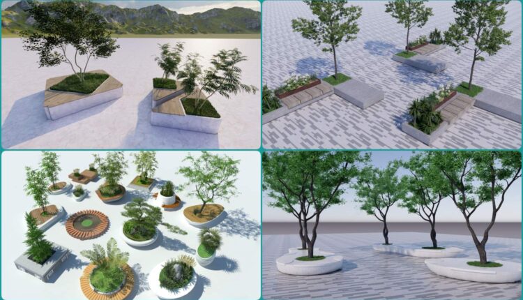 6514. Sketchup Resting Area Outdoor Exterior Model Download
