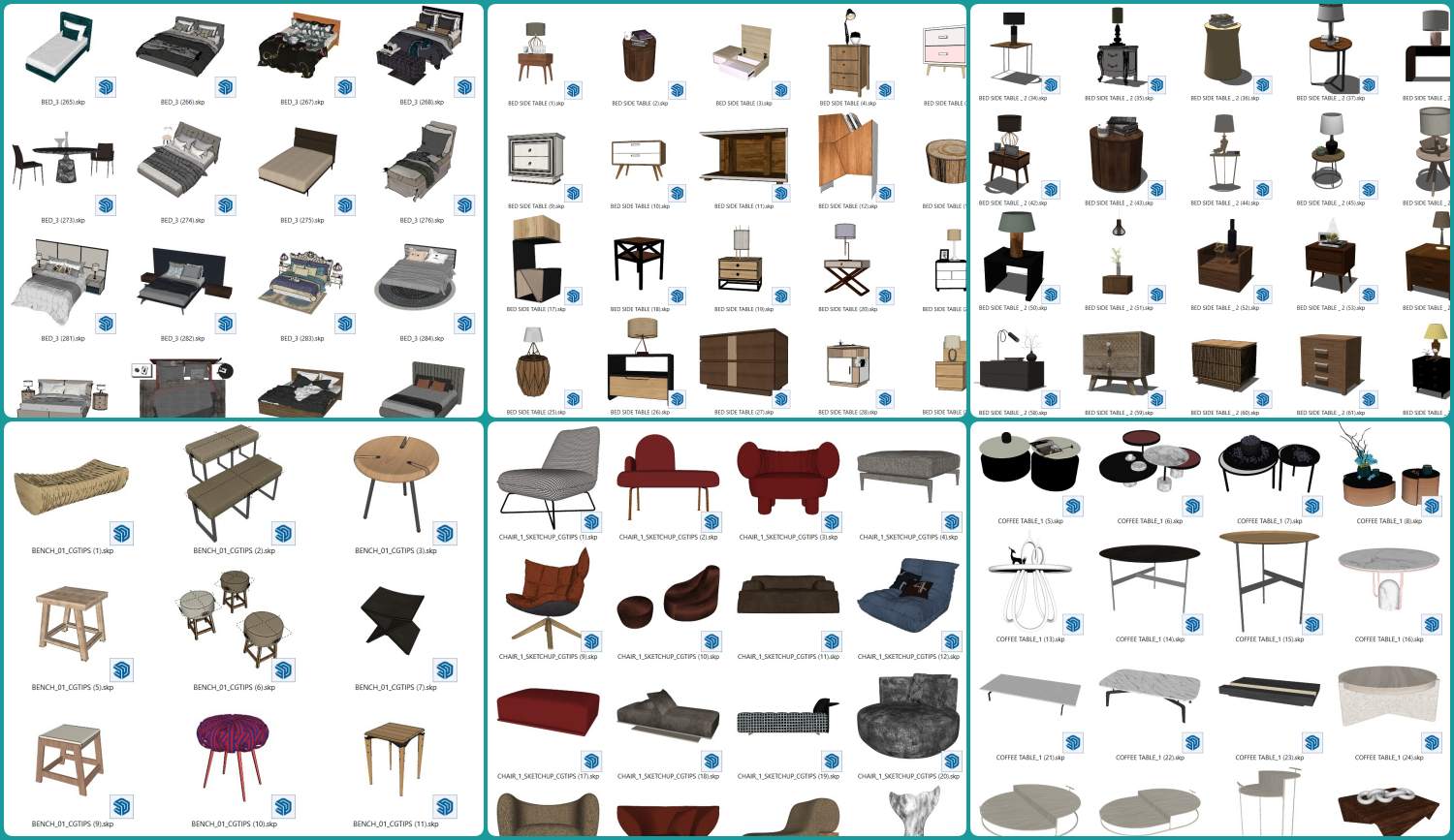Sketchup free 3d models furniture available for download