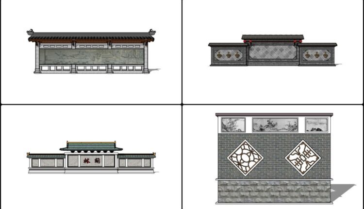 6545. Download Free Sketchup Asian Gate Models