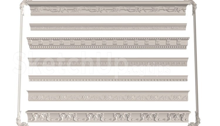 6575. Free Sketchup Decorative Plaster Models Download - Sketchup ...