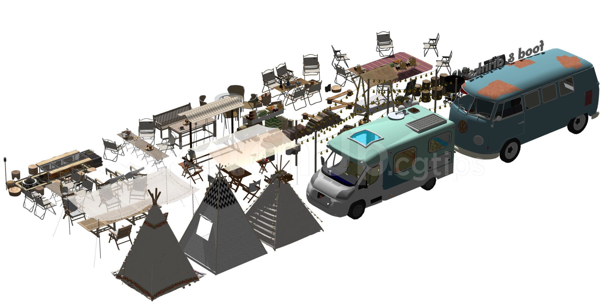 6621. Free Sketchup Camping Models Download