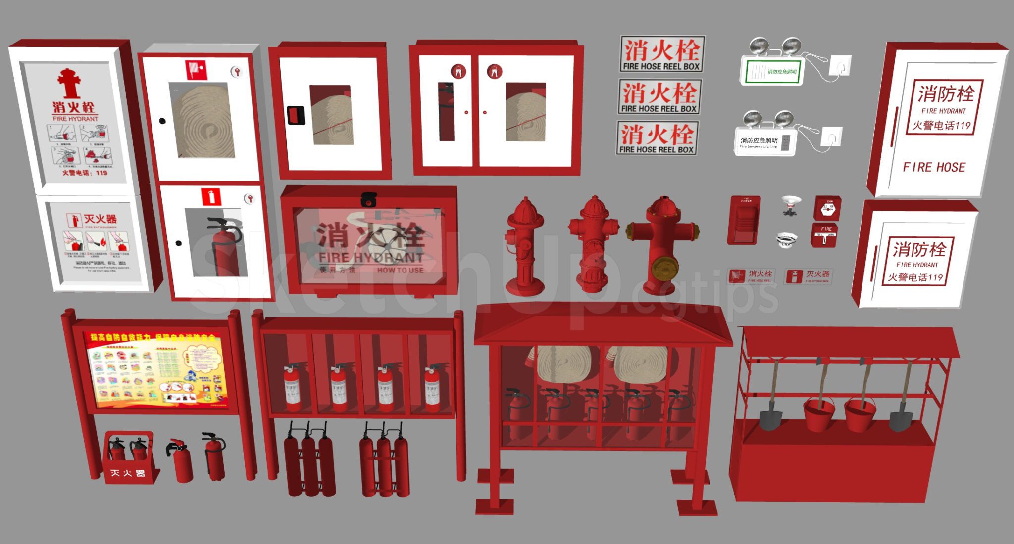 Firefifgting Model Rvt 6664. Free Sketchup Fire Fighting Collection Models Download