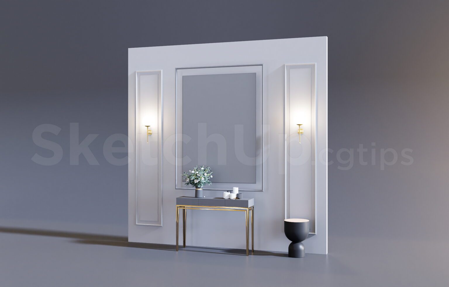 8737. Free Sketchup Console Table Model Download