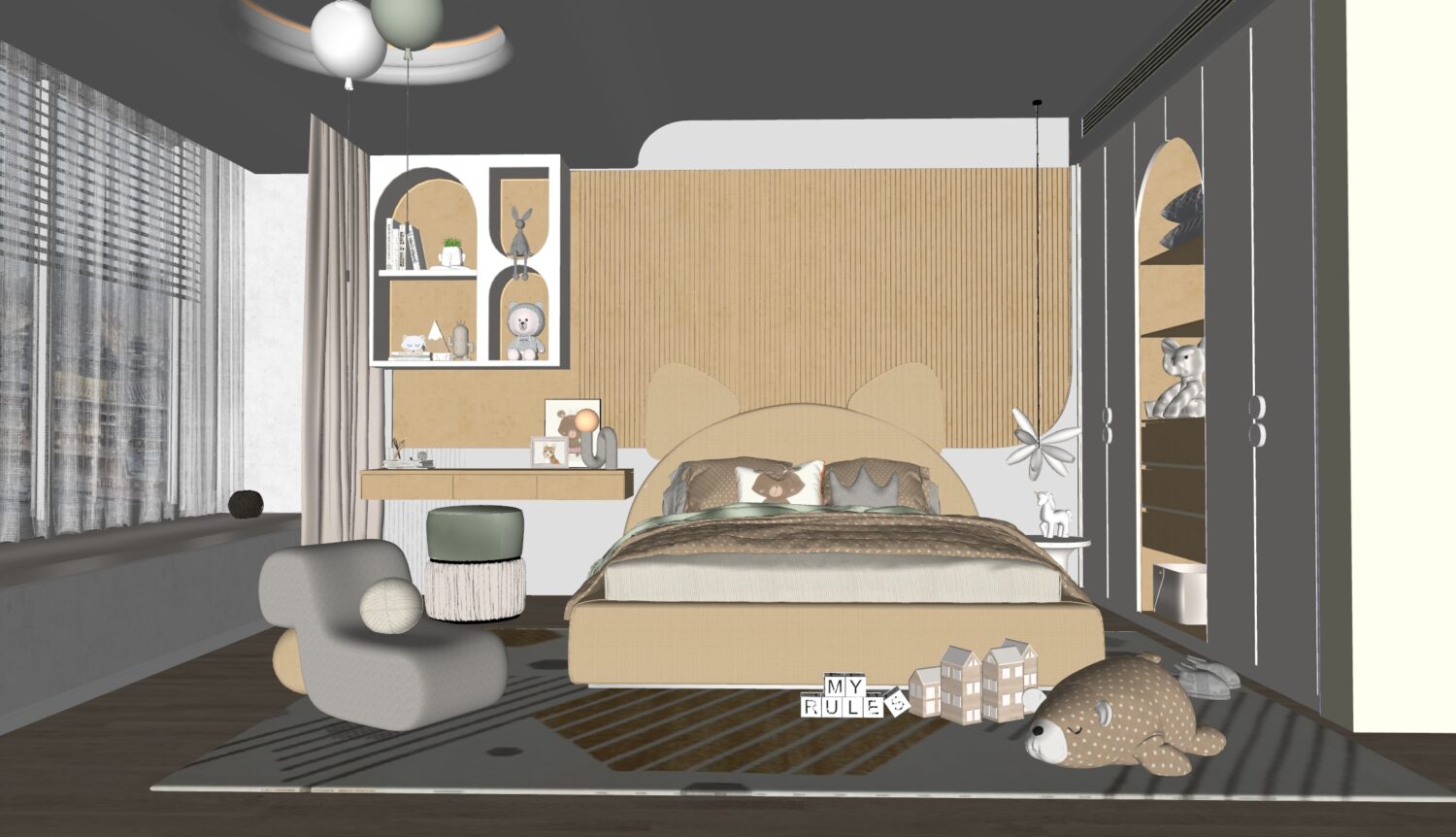 6798. Free Sketchup Children Room Interior Model Download