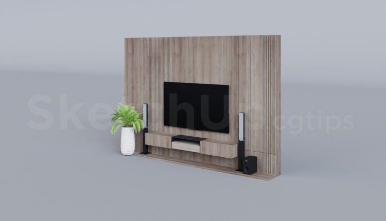 10202. Free Sketchup TV Wall Model Download - Sketchup Models For Free ...