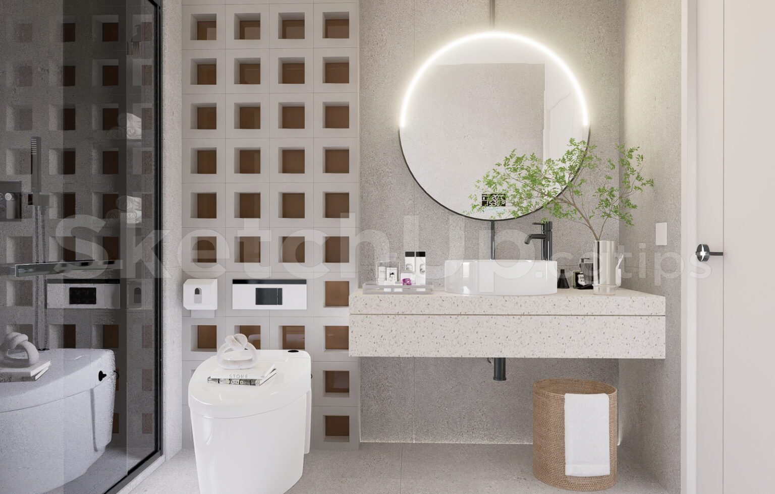 12401. Free Sketchup Bathroom Model Download