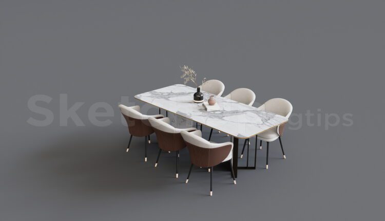 14193. Free Sketchup Dining Table Model Download