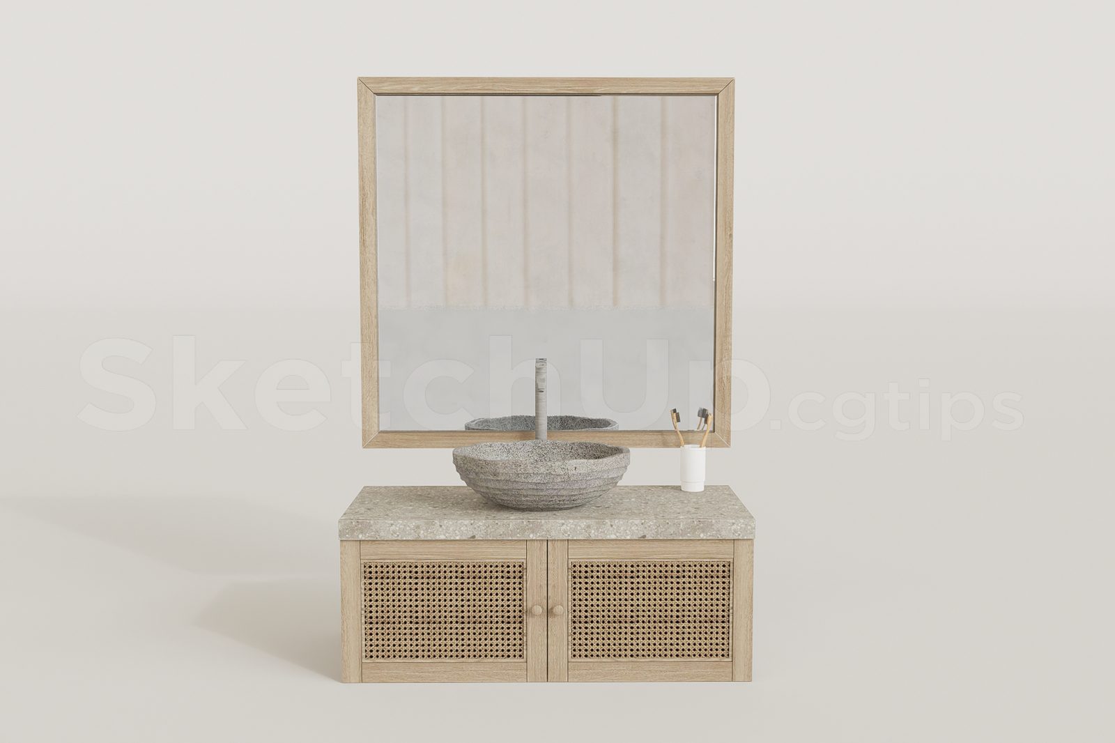 14433. Free Sketchup Wash Basin Model Download