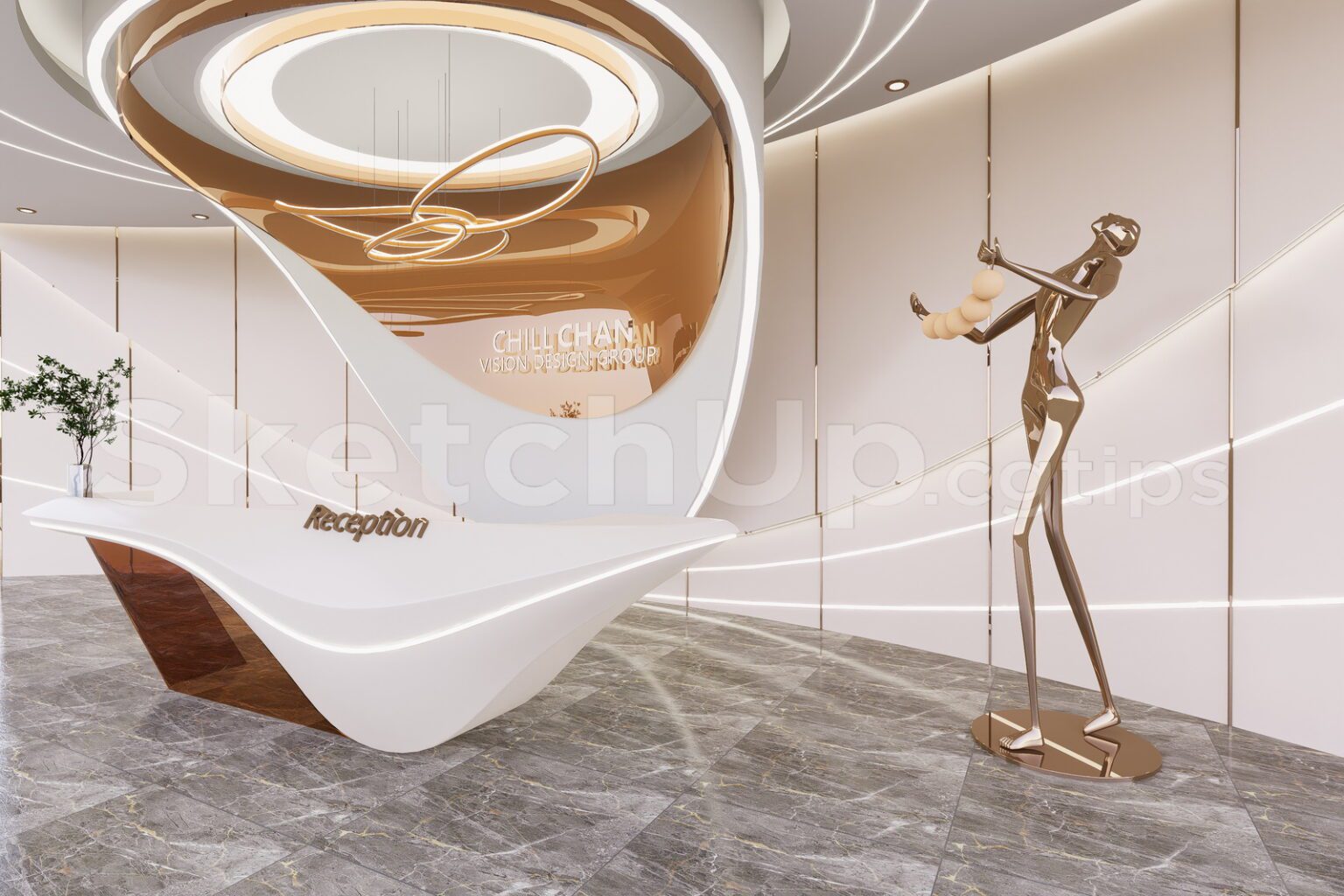 11792. Free Sketchup Reception Desk Model Download