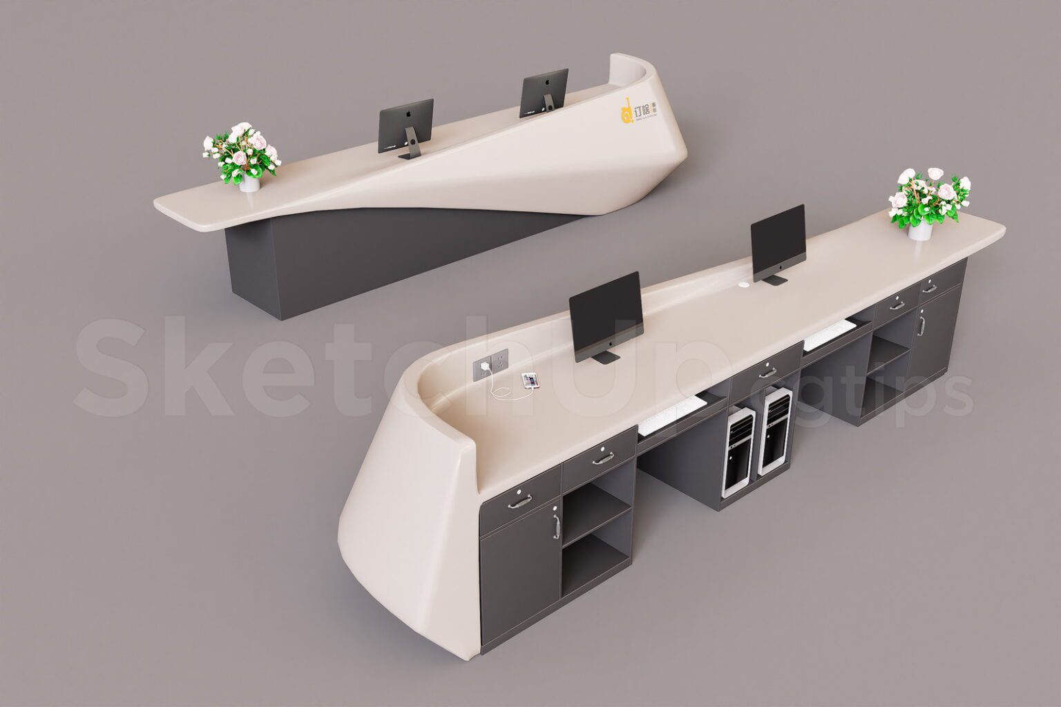 11959. Free Sketchup Reception Desk Model Download