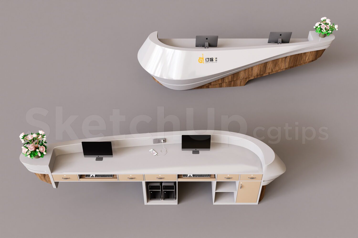 11961. Free Sketchup Reception Desk Model Download