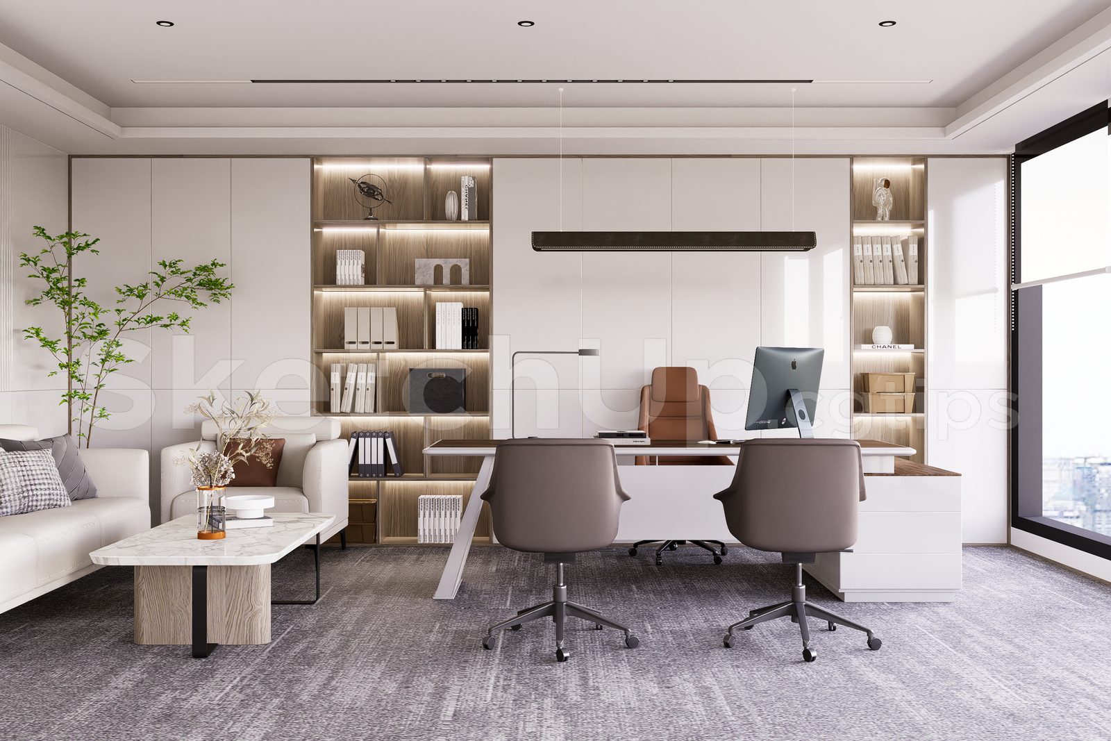 15491. Free Sketchup Office Room Interior Model Download