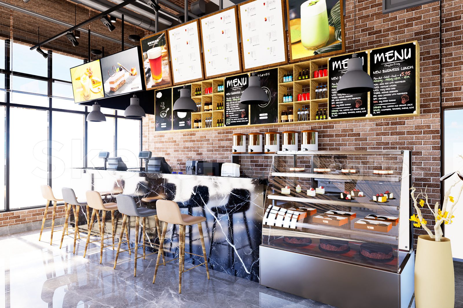 15503. Free Sketchup Restaurant Bar Interior Model Download (2)