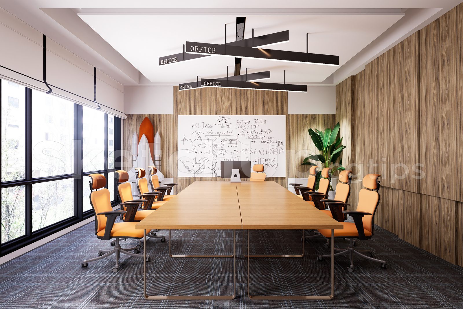 15513. Free Sketchup Meeting Room Interior Model Download (1)