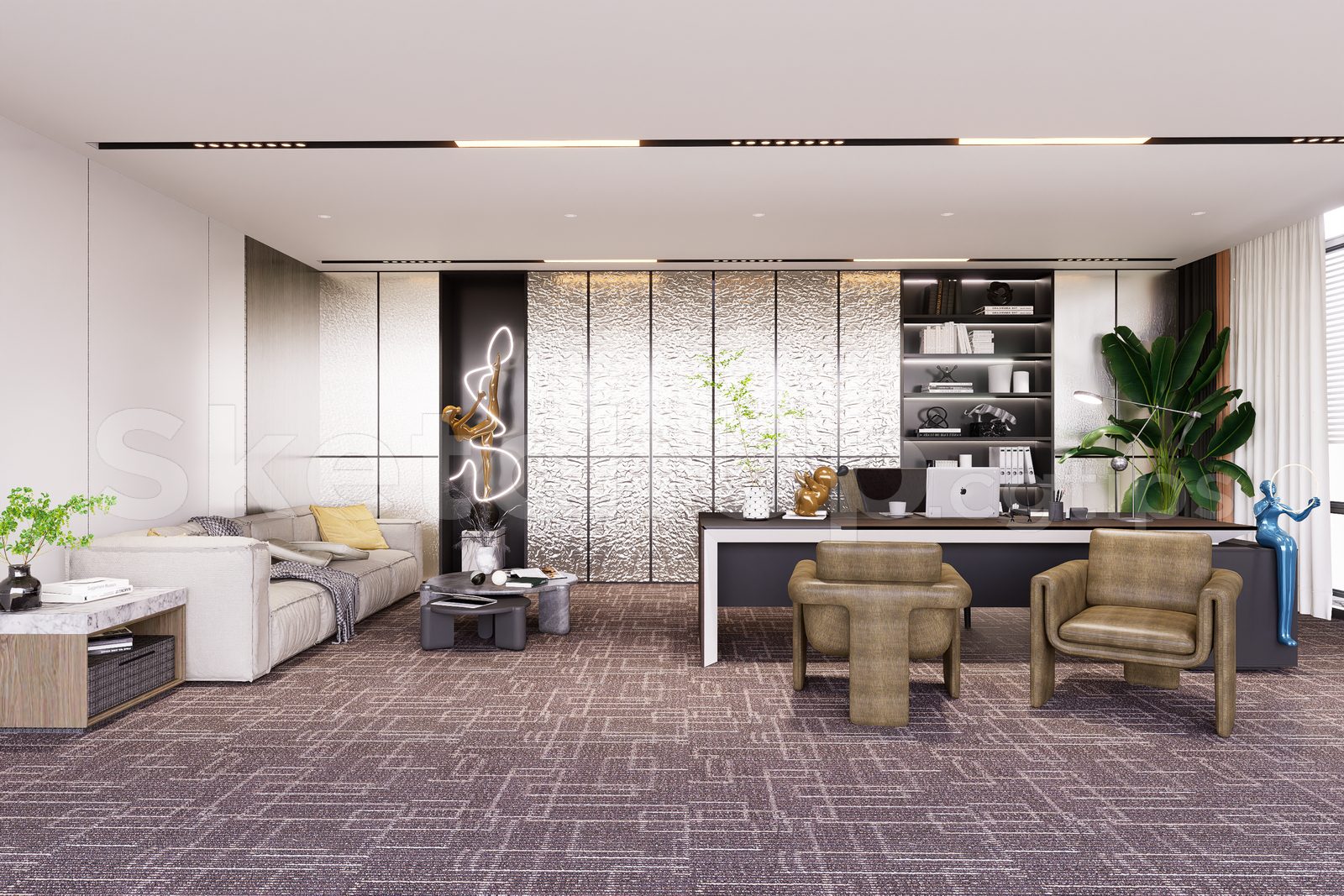 15532. Free Sketchup Director Office Interior Model Download (1)