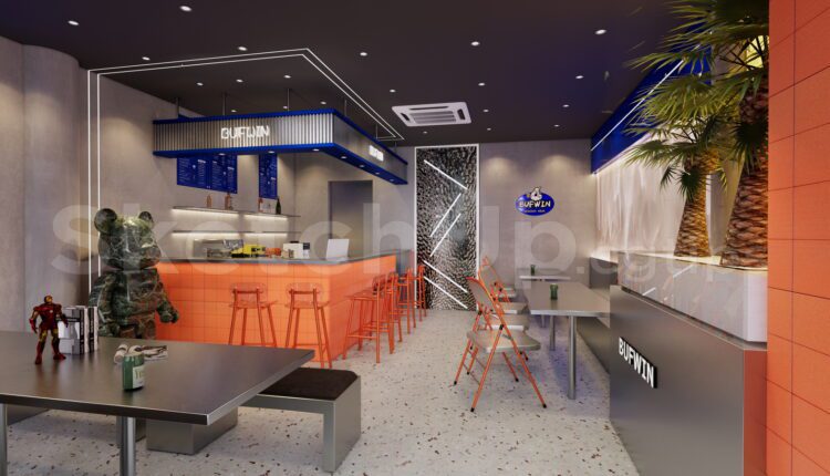 15536. Free Sketchup Bar Interior Model Download (1)