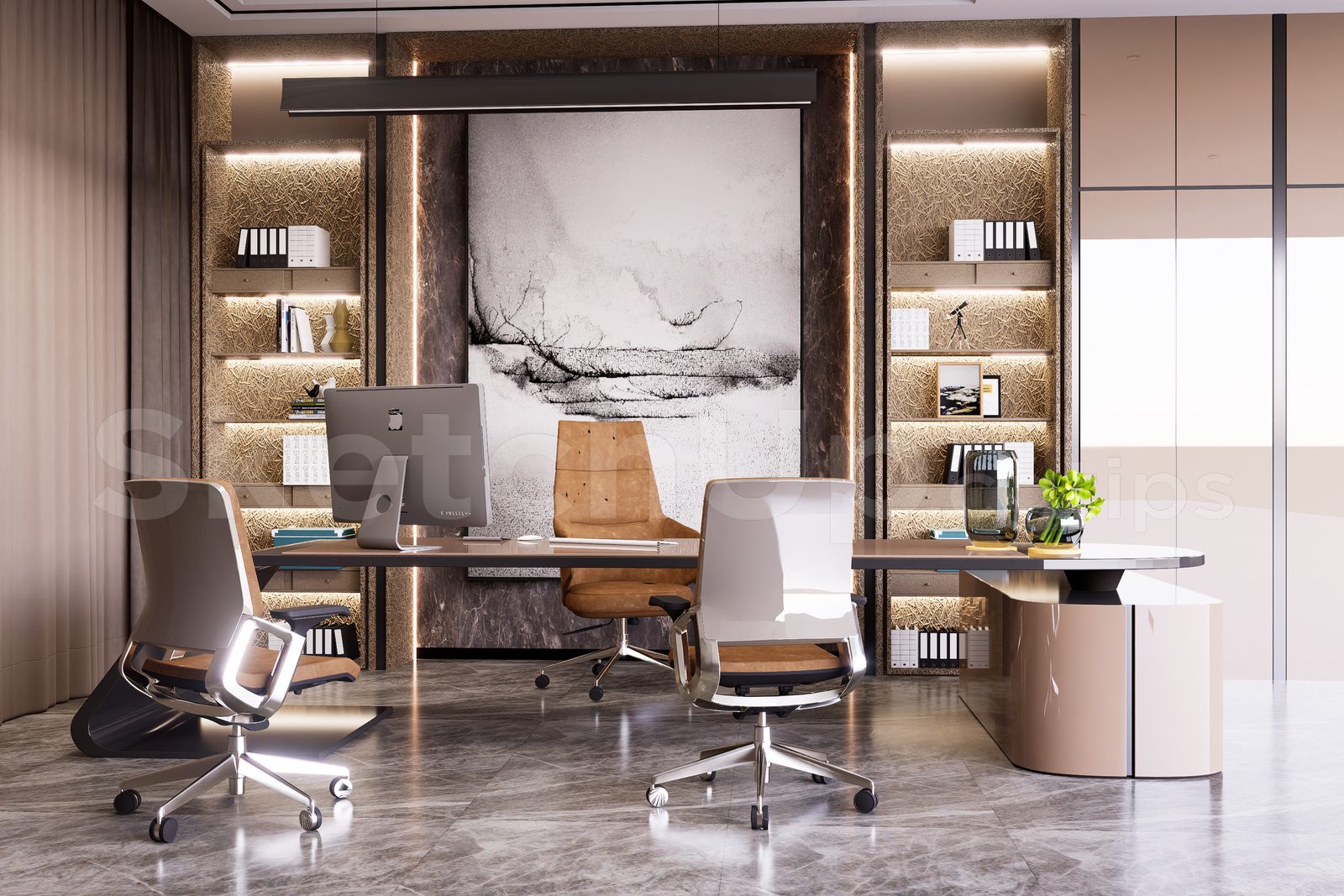 15574. Free Sketchup Director Office Interior Model Download (2)