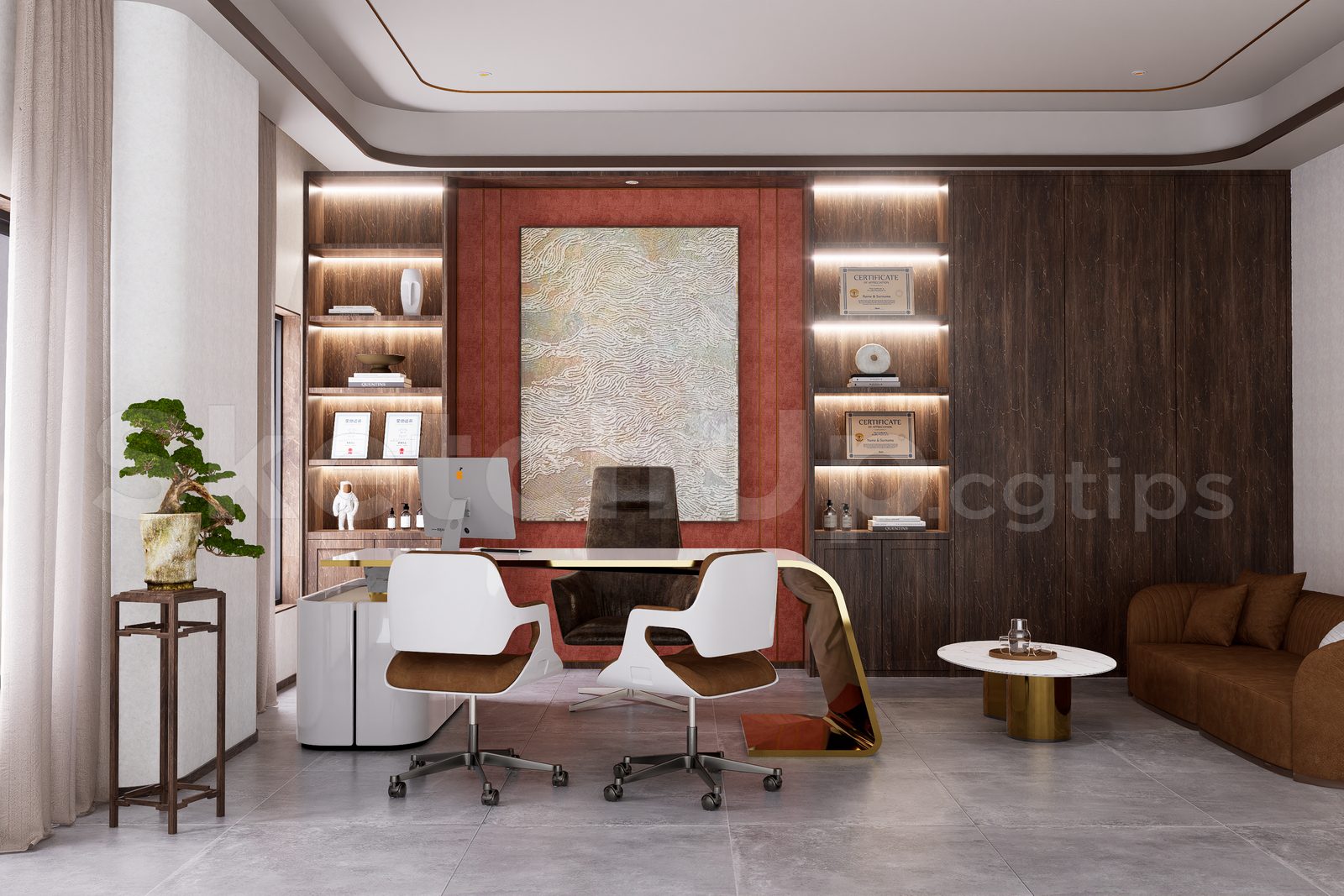 15576. Free Sketchup Director Office Interior Model Download (1)
