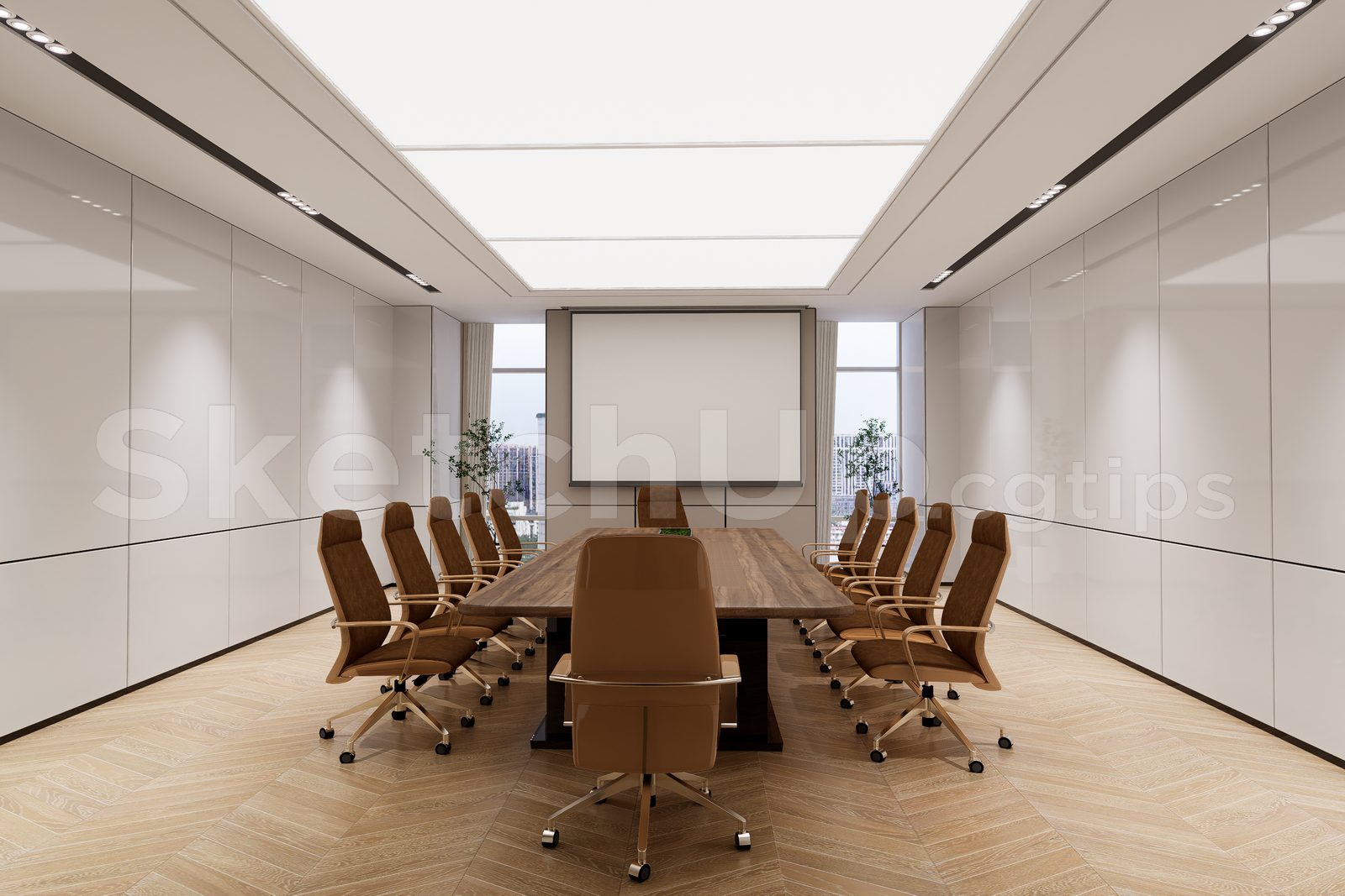 15620. Free Sketchup Meeting Room Interior Model Download (2)