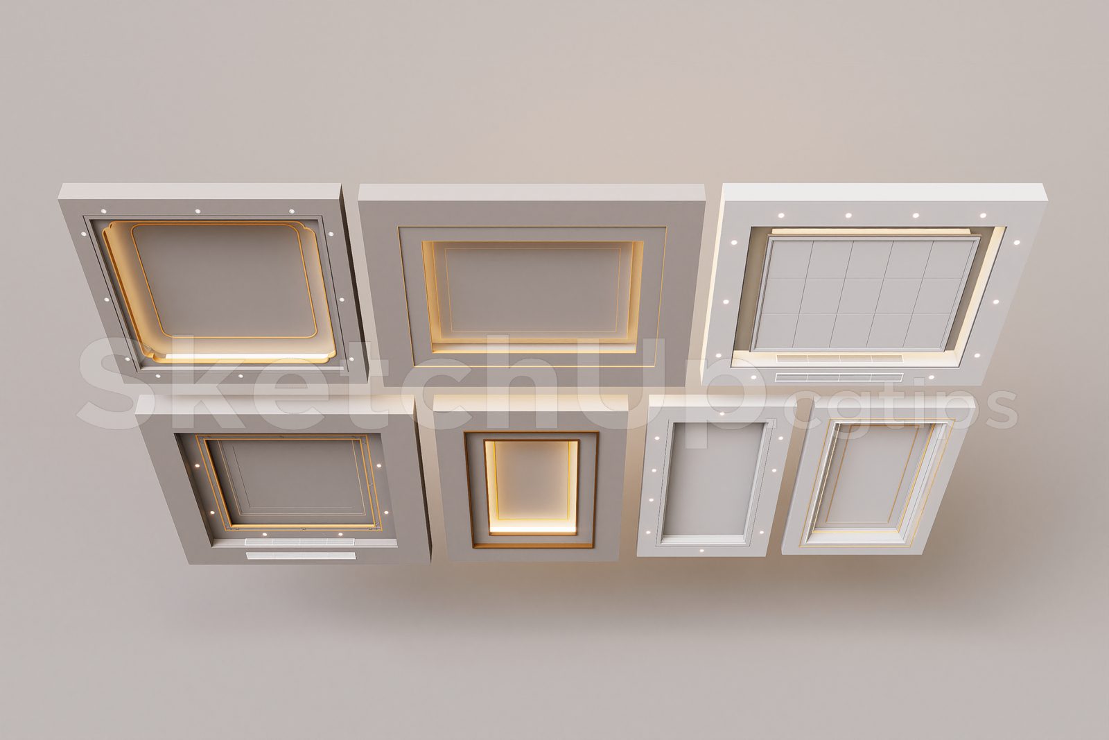 15761. Free Sketchup Technical Ceiling (trần Kỹ Thuật) Models Download (2)