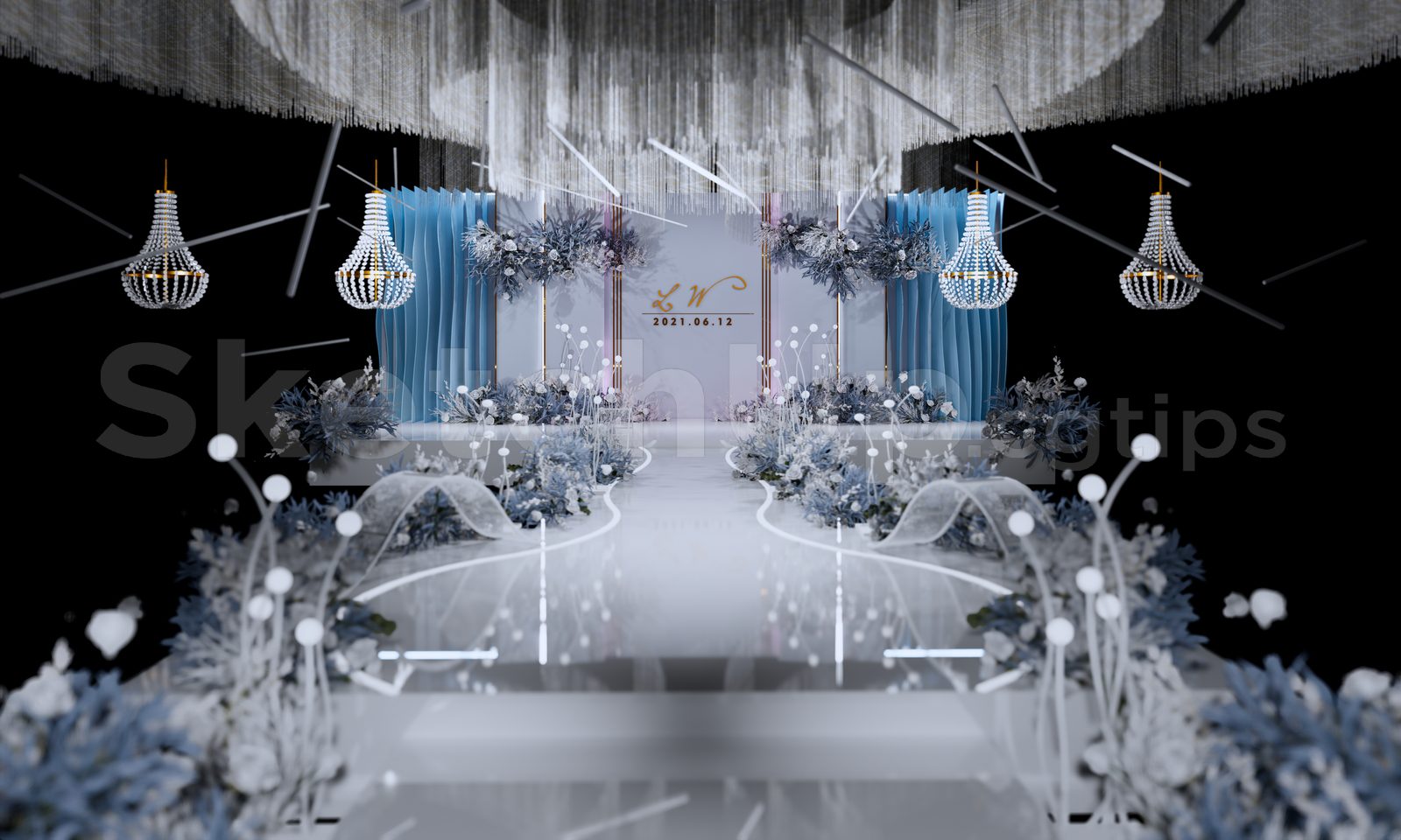 15778. Free Sketchup Wedding Decoration Models Download