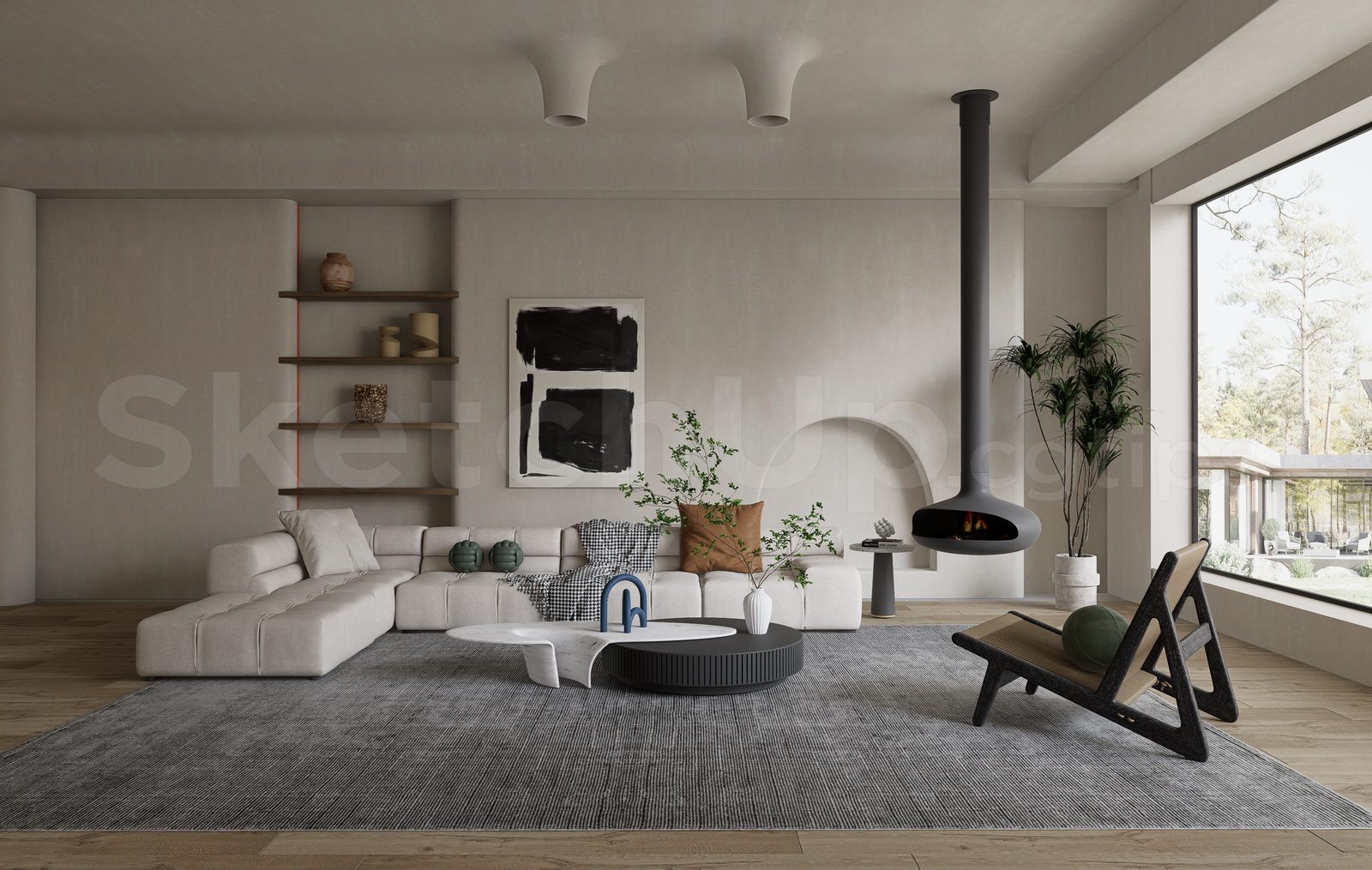 15836. Free Sketchup Living Room Interior Model Download (2)