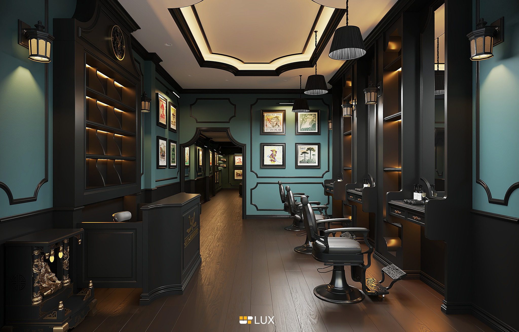 20364. Free Sketchup Barbershop Interior Model Download By Xuan Khanh (4)
