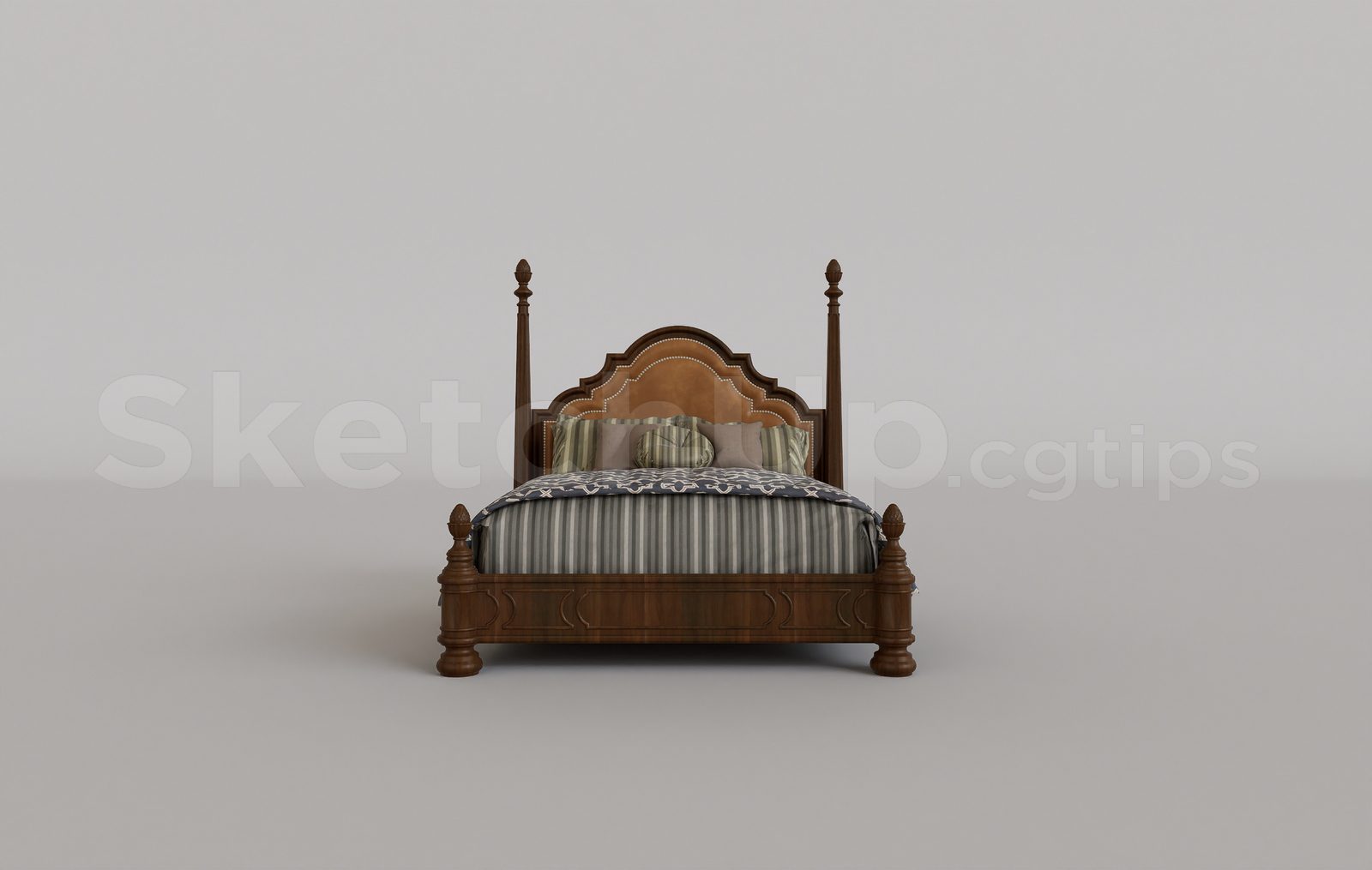15911. Free Sketchup Bed Model Download (2)
