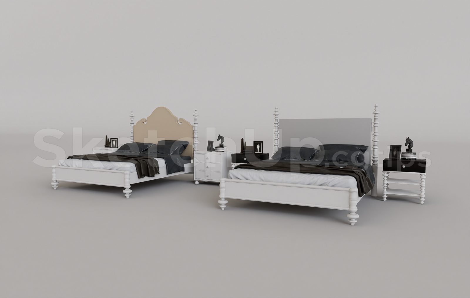 15912. Free Sketchup Bed Model Download (2)