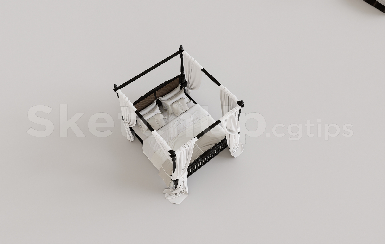 15920. Free Sketchup Bed Model Download (2)