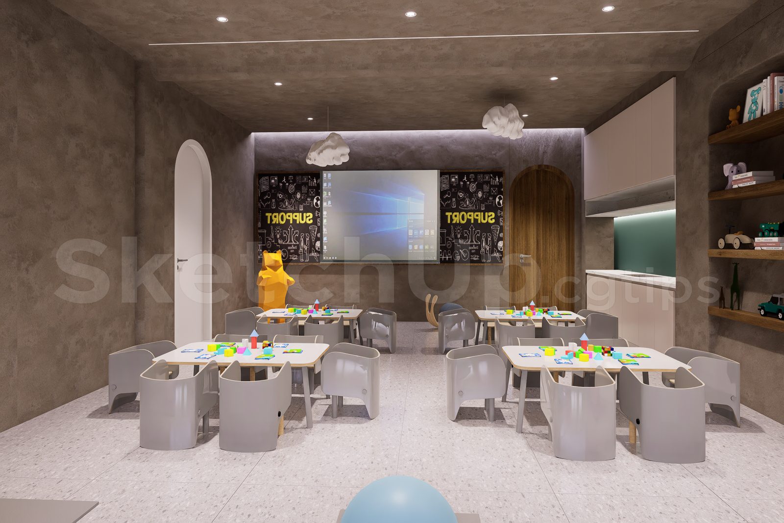 15949. Sketchup 3d Preschooler Classroom Model Download (1)
