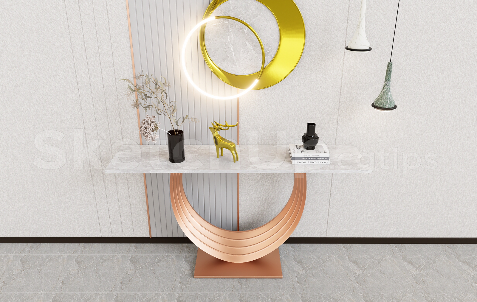 15958. Free Sketchup Console Table Model Download (2)