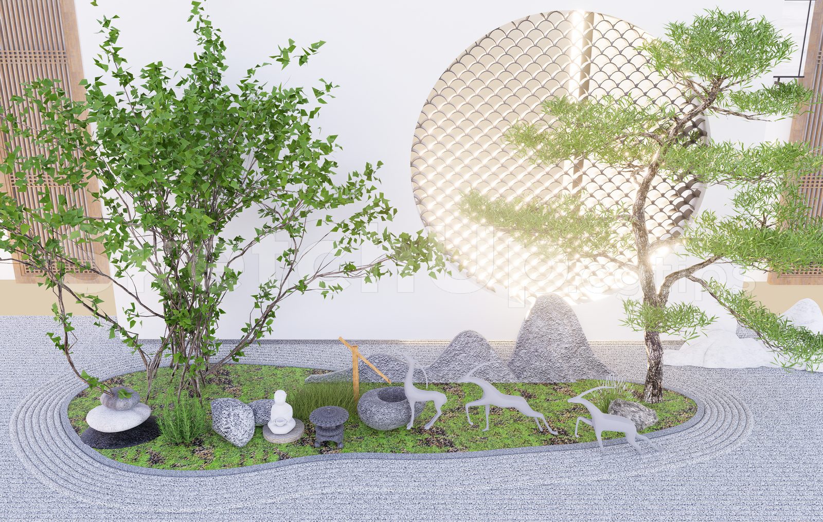 15995. Free Sketchup Garden Landscape Model Download (2)