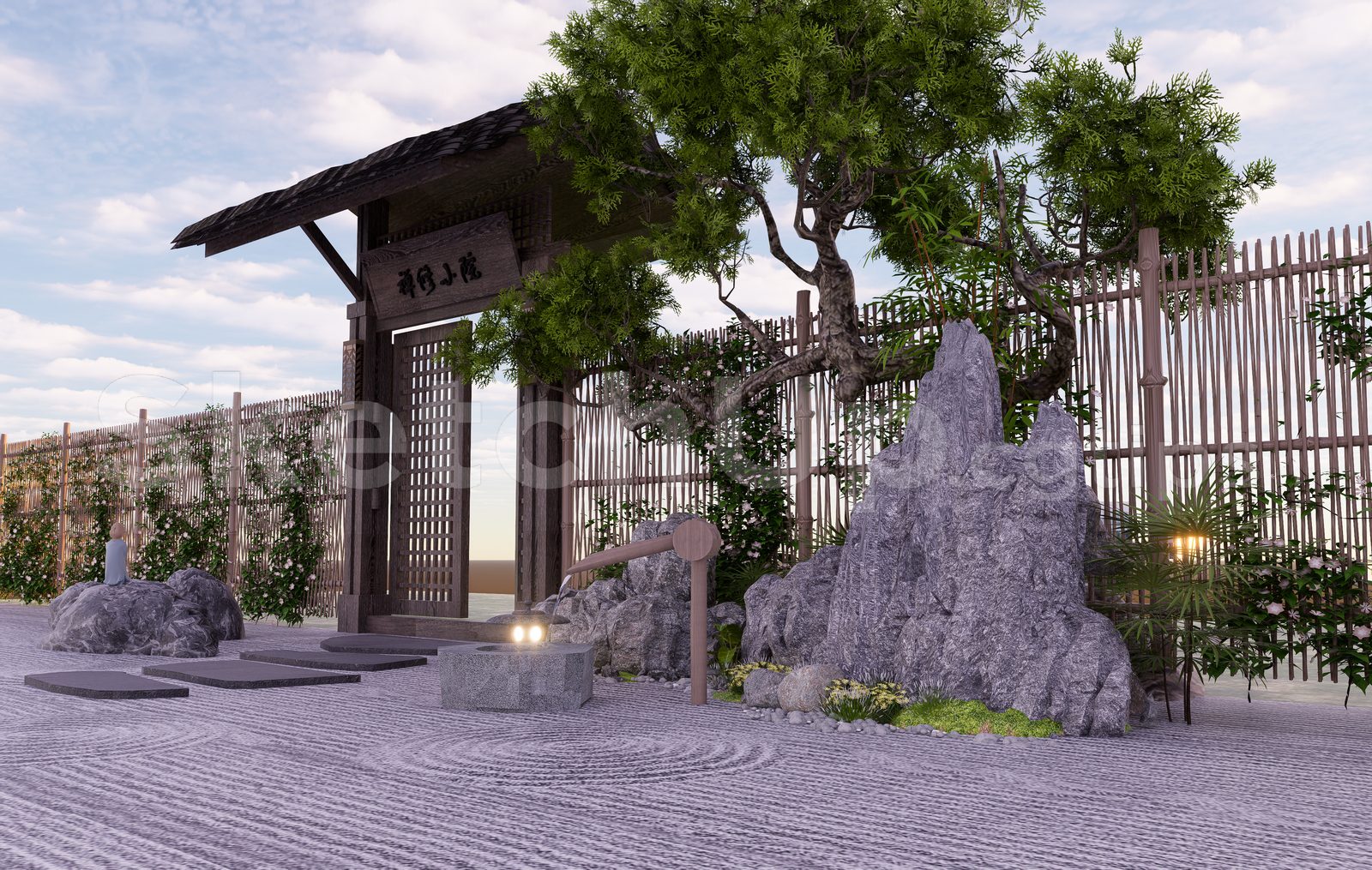 15998. Free Sketchup Garden Landscape Model Download (2)