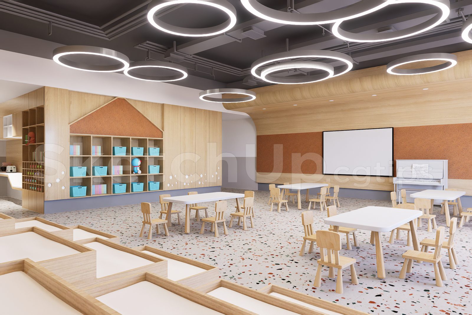 16010. Sketchup 3d Preschooler Classroom Model Download (2)