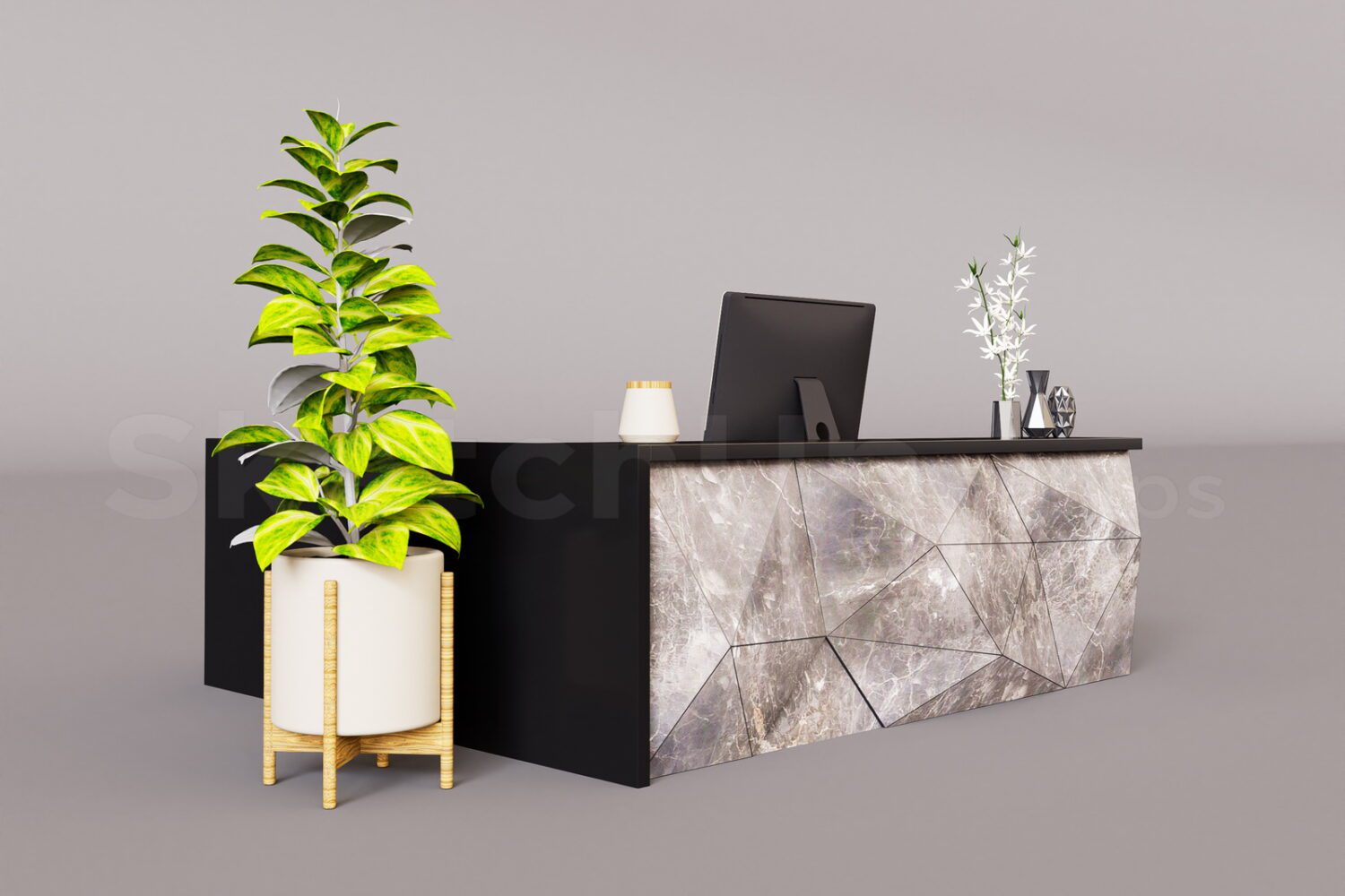 20385. Free Sketchup Reception Desk Model Download
