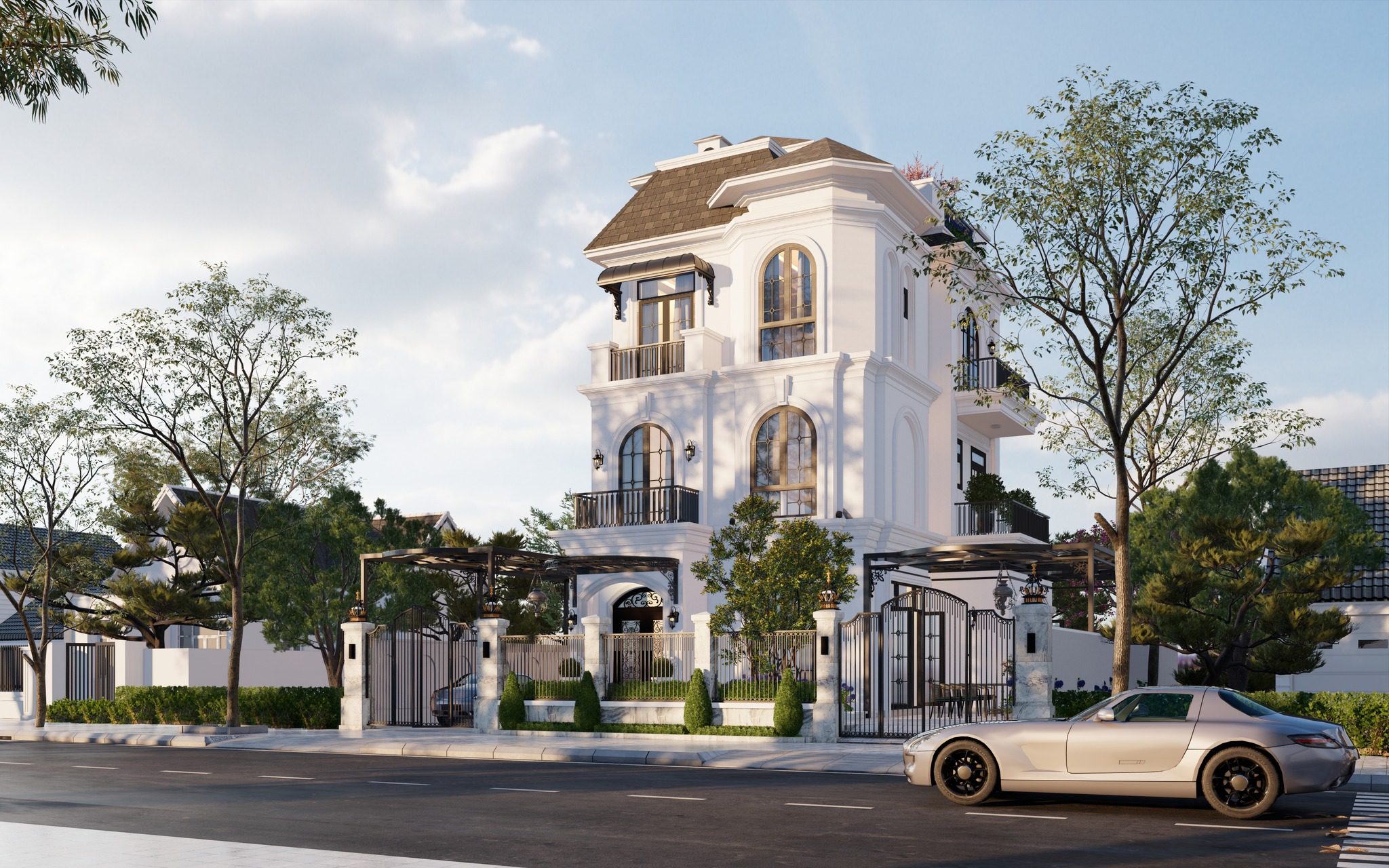 16166. Free Sketchup Villa Exterior Model Download By Thien Bao (1)