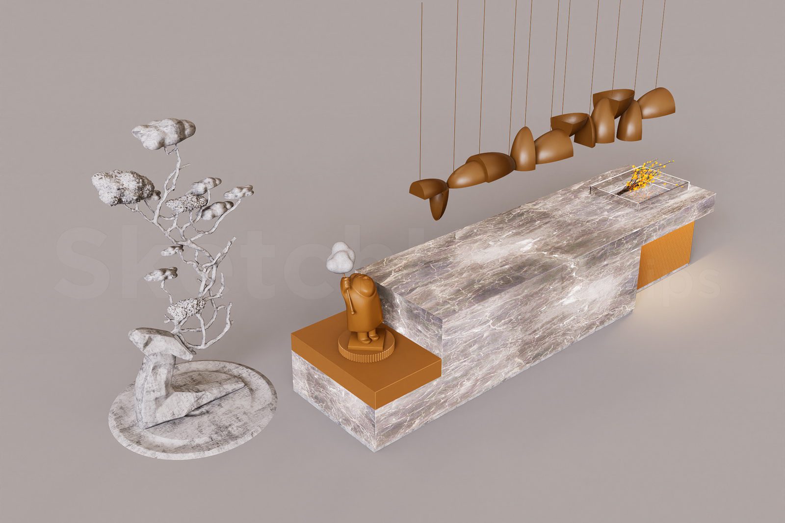 20427. Free Sketchup Reception Desk Model Download (2)
