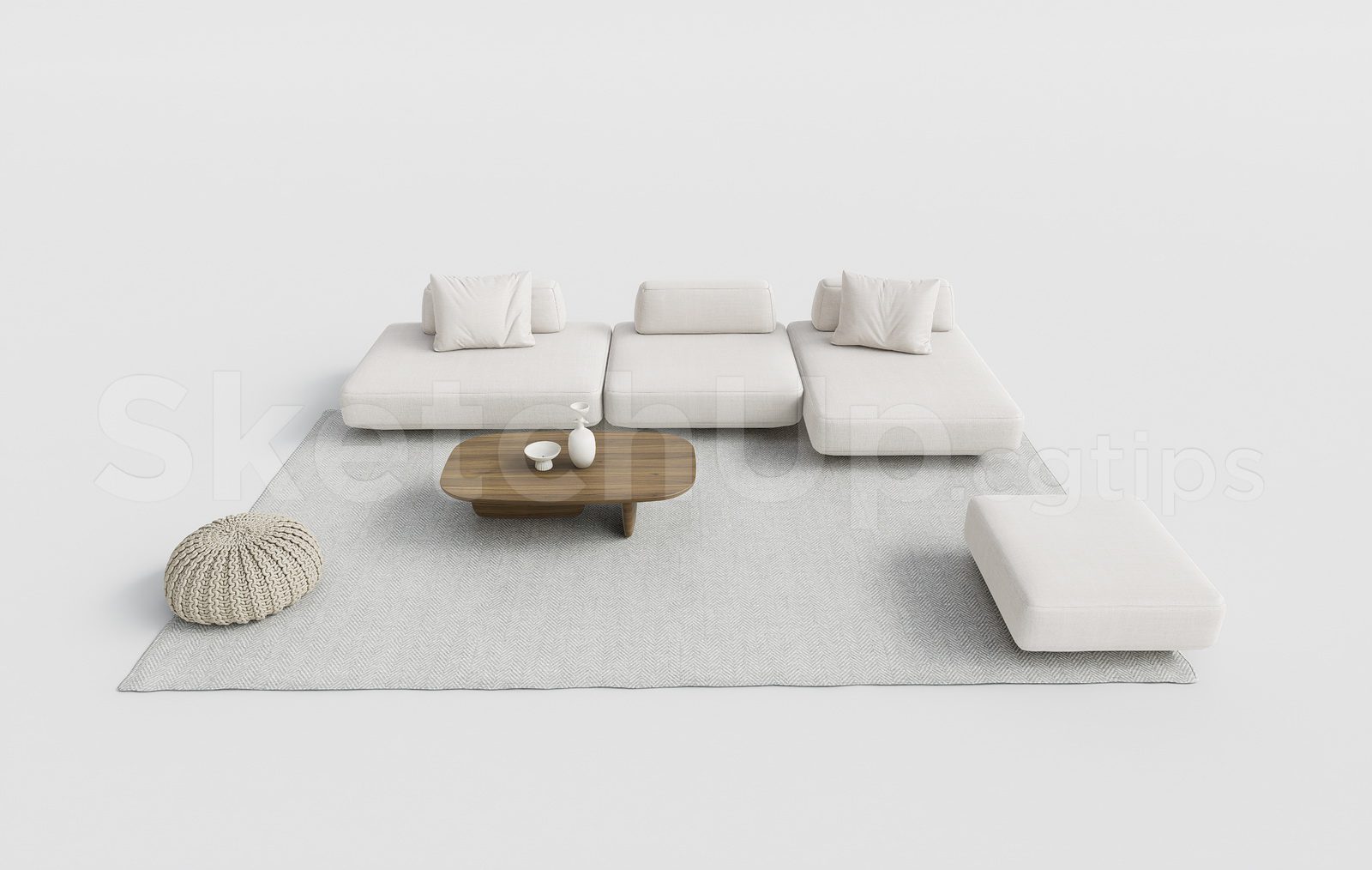 20490. Free Sketchup Sofa Model Download (1)