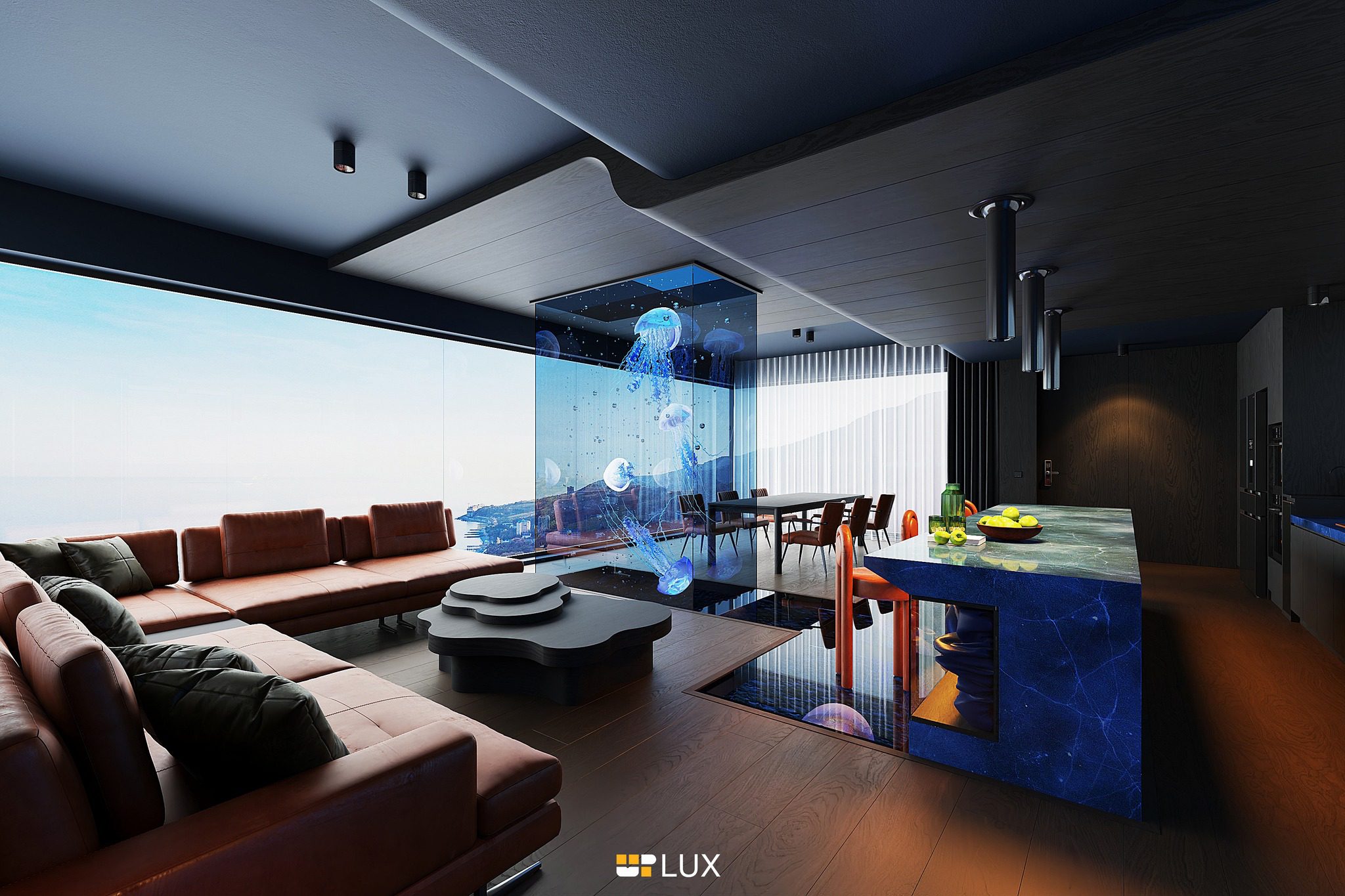 16530. Free Sketchup Living Room - Kitchen Interior Model Download By Xuan Khanh (1)